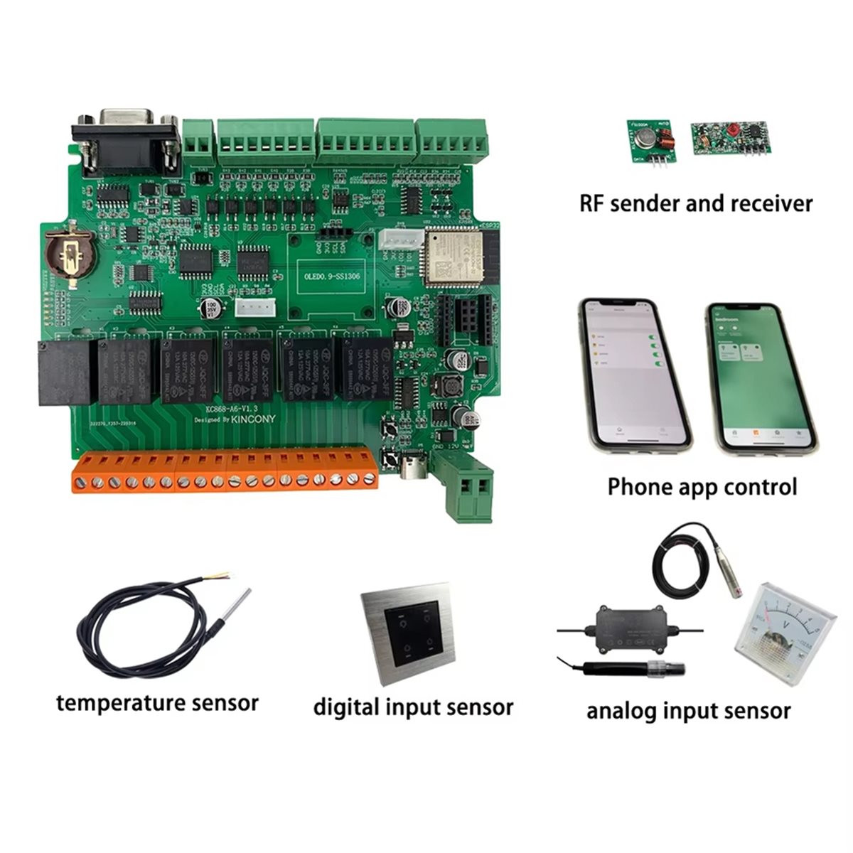 Home Automation Systems Diy - KC868-A6 開発ボード。MQTT、Web、HTTP、ESPhome、Tasmotaに対応。IDE、Wi-Fi、スマートホーム自動化システム、DIYに最適。