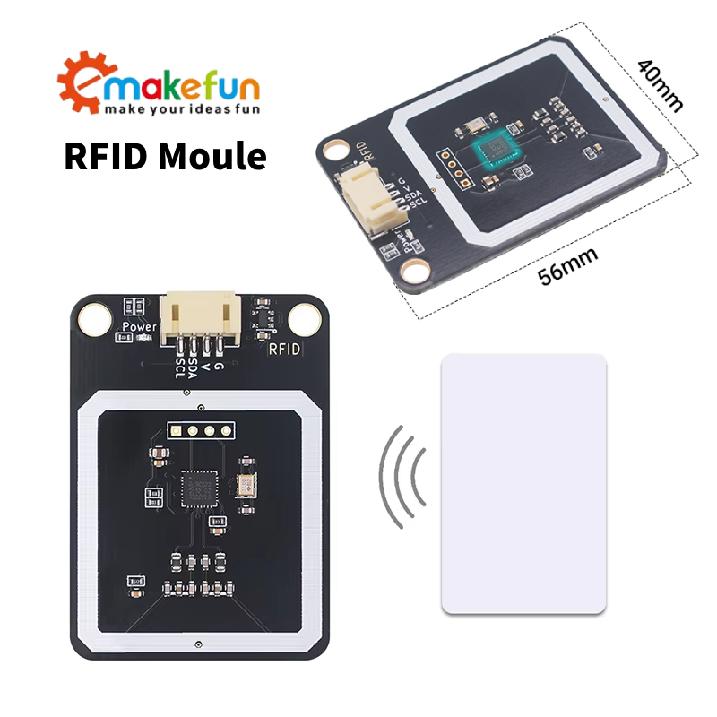 Home Automation Raspberry Pi - RFIDモジュール RC522 MFRC-522 キット S50 13.56MHz、タグ付き、I2Cによる書き込み・読み出し機能、Arduino/ESP32/Raspberry