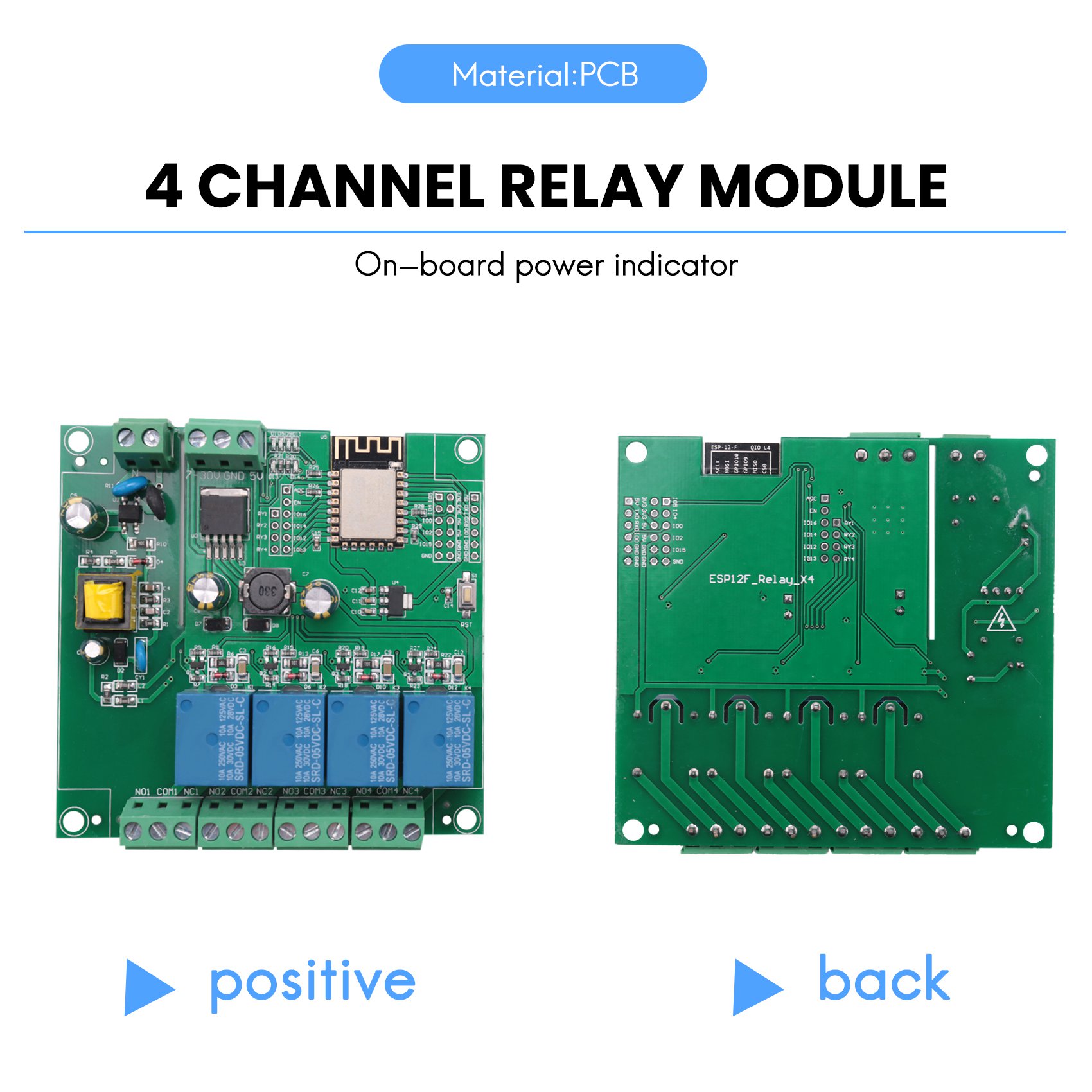 Relay 8 Channel Board - SCLS ESP8266 ワイヤレス WIFI 4 チャンネルリレーモジュール