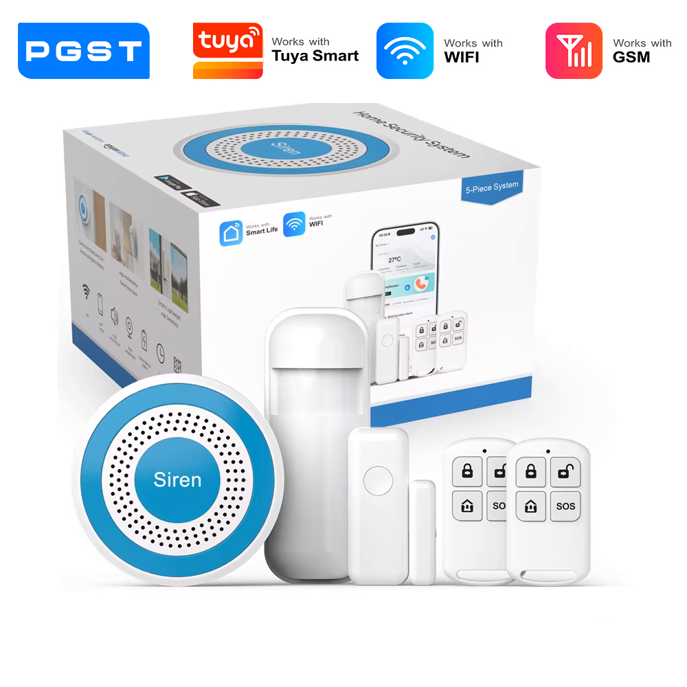 Home Automation Tutorial - PGST WiFi Alexa Tuya スマートライフホームアラームセキュリティシステムキットホームオートメーションアラームセキュリティ保護ドアモーションセンサー